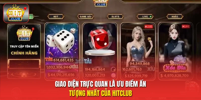 Giao diện trực quan là ưu điểm ấn tượng nhất của HitClub